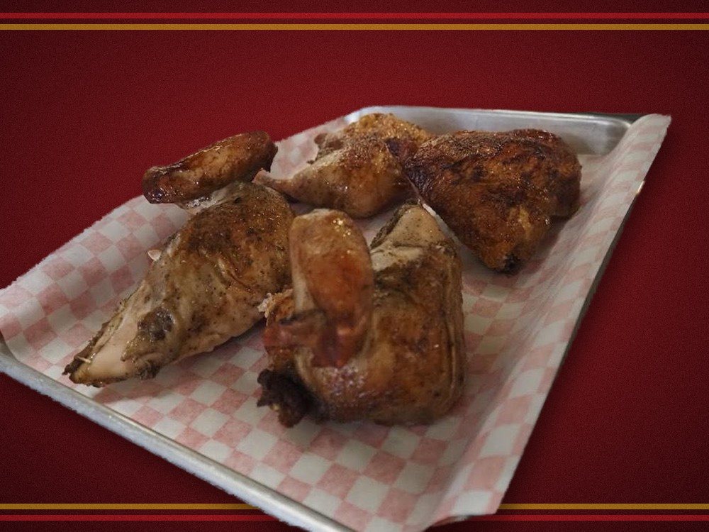 Whole Peruvian rotisserie chicken without sides