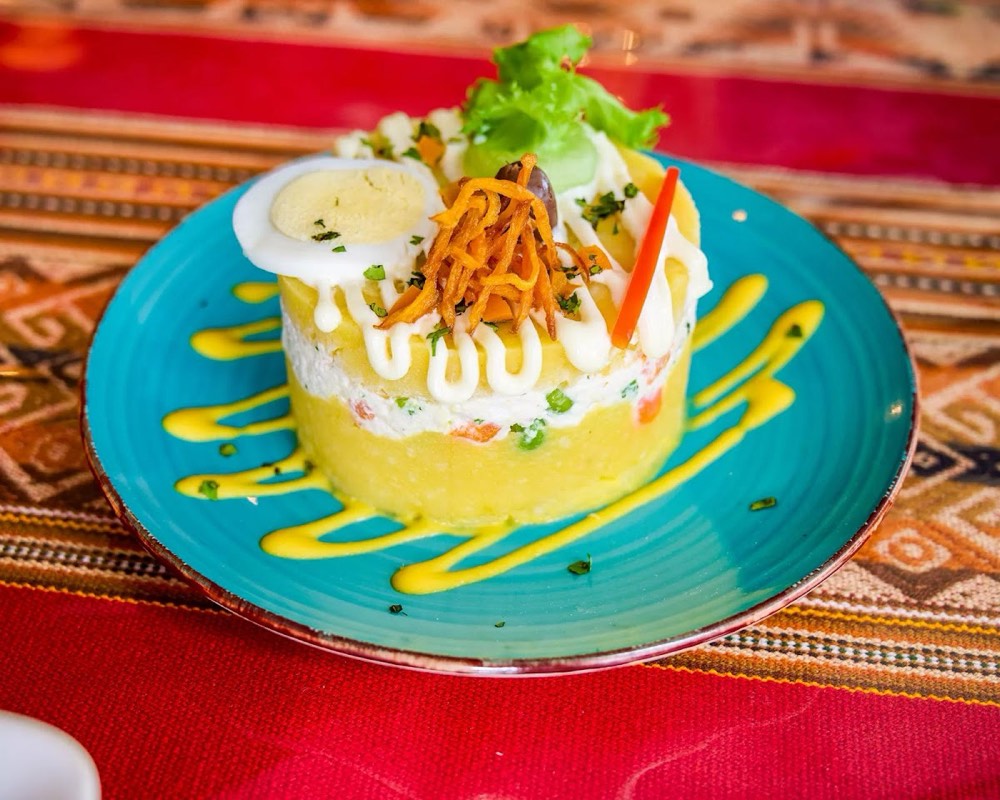 Peruvian causa rellena at Inka Brasas, Spring TX